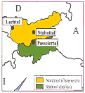 Cartina del Tirolo