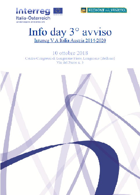 Info Day 3° avviso 10/10/2018 Longarone
